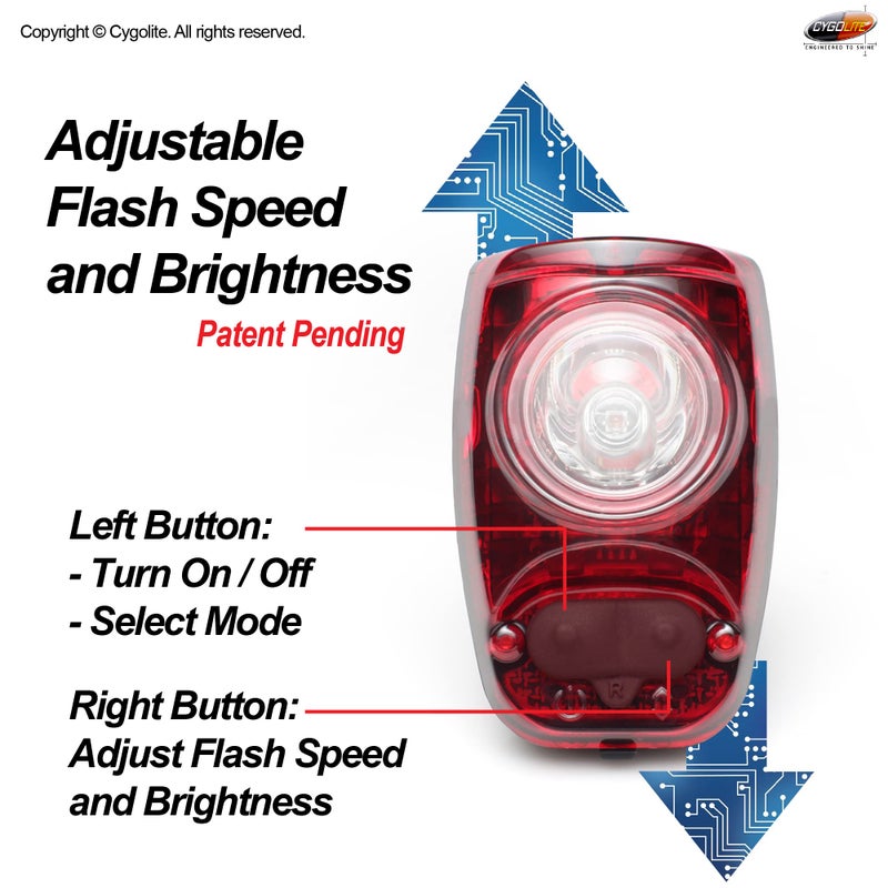 Cygolite Hotshotâ€“ High Power 2 Watt Bike Taillightâ€“ 6 Night & Daytime Modesâ€“ User Tuneable Flash Speedâ€“ Compact Designâ€“ IP64 Water Resistantâ€“ Secured Hard Mountâ€“ USB Rechargeableâ€“ Great for Busy Roads - Image 3